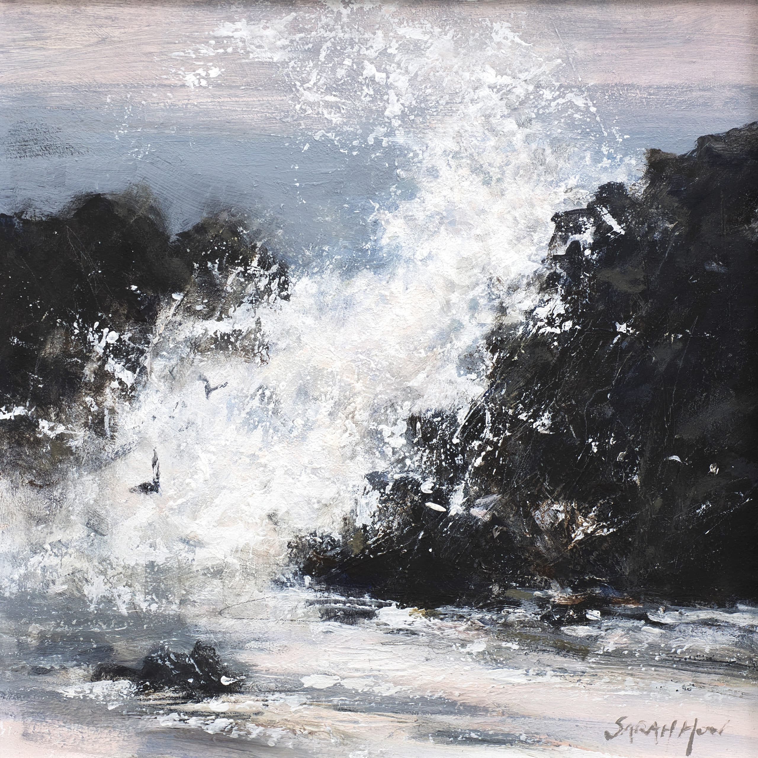 Sea Crashing on Rocks
