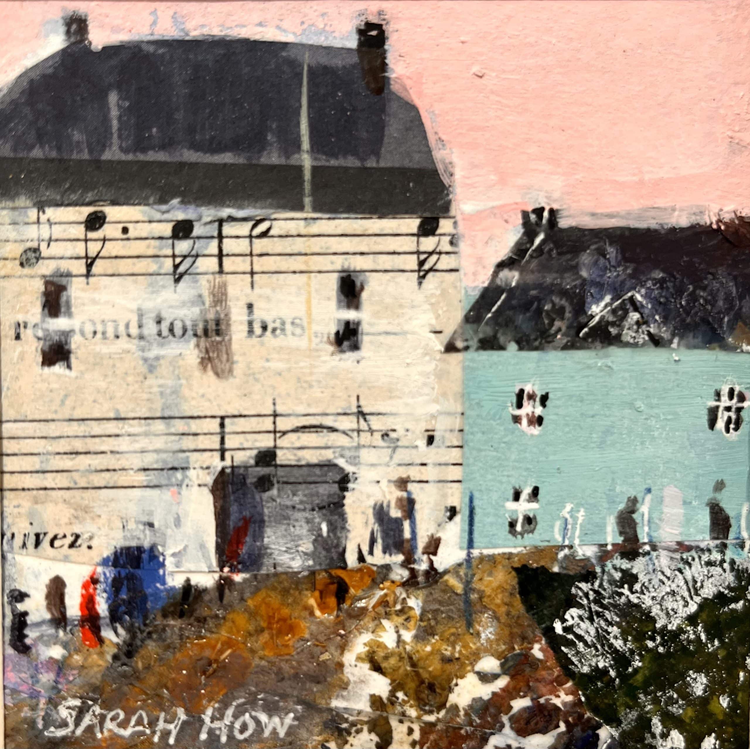 Tiny Painting Collage Seaside Cottages